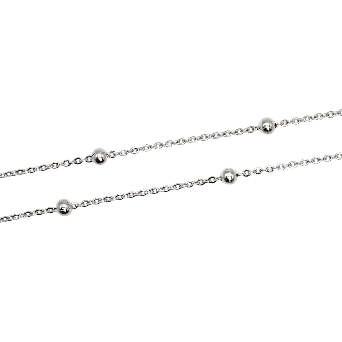 Lot de 10 chaînes en acier inoxydable argenté 45 cm modèle 25