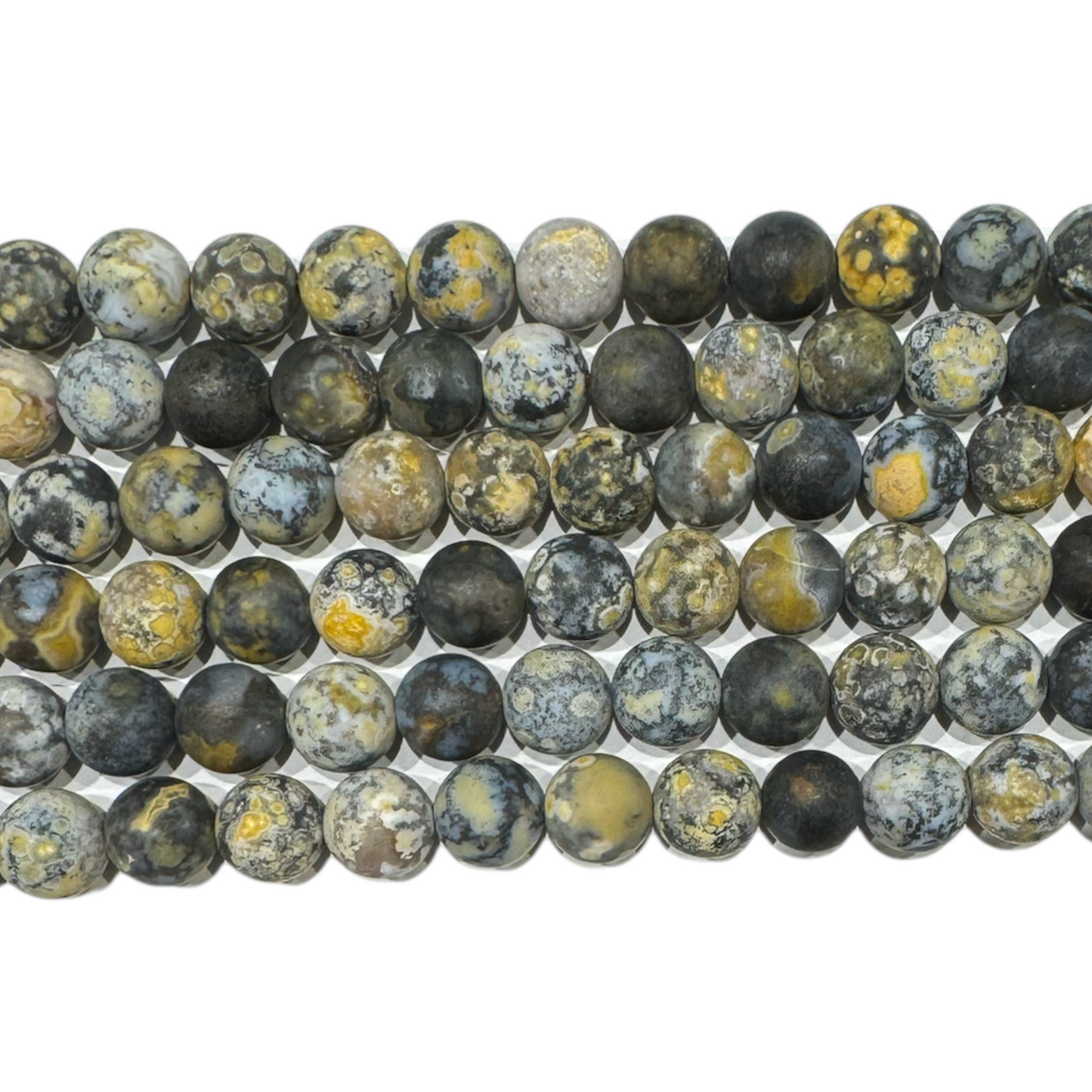 Fil de perle Agate ocean bleu A mat - Foliesbijoux