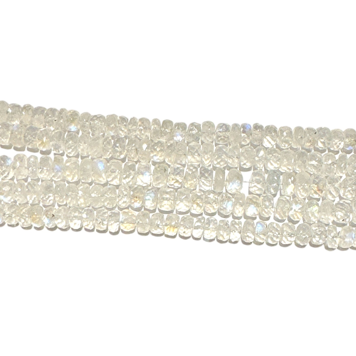 Fil de perle Pierre de lune bleutée AAA 4x6m - Foliesbijoux