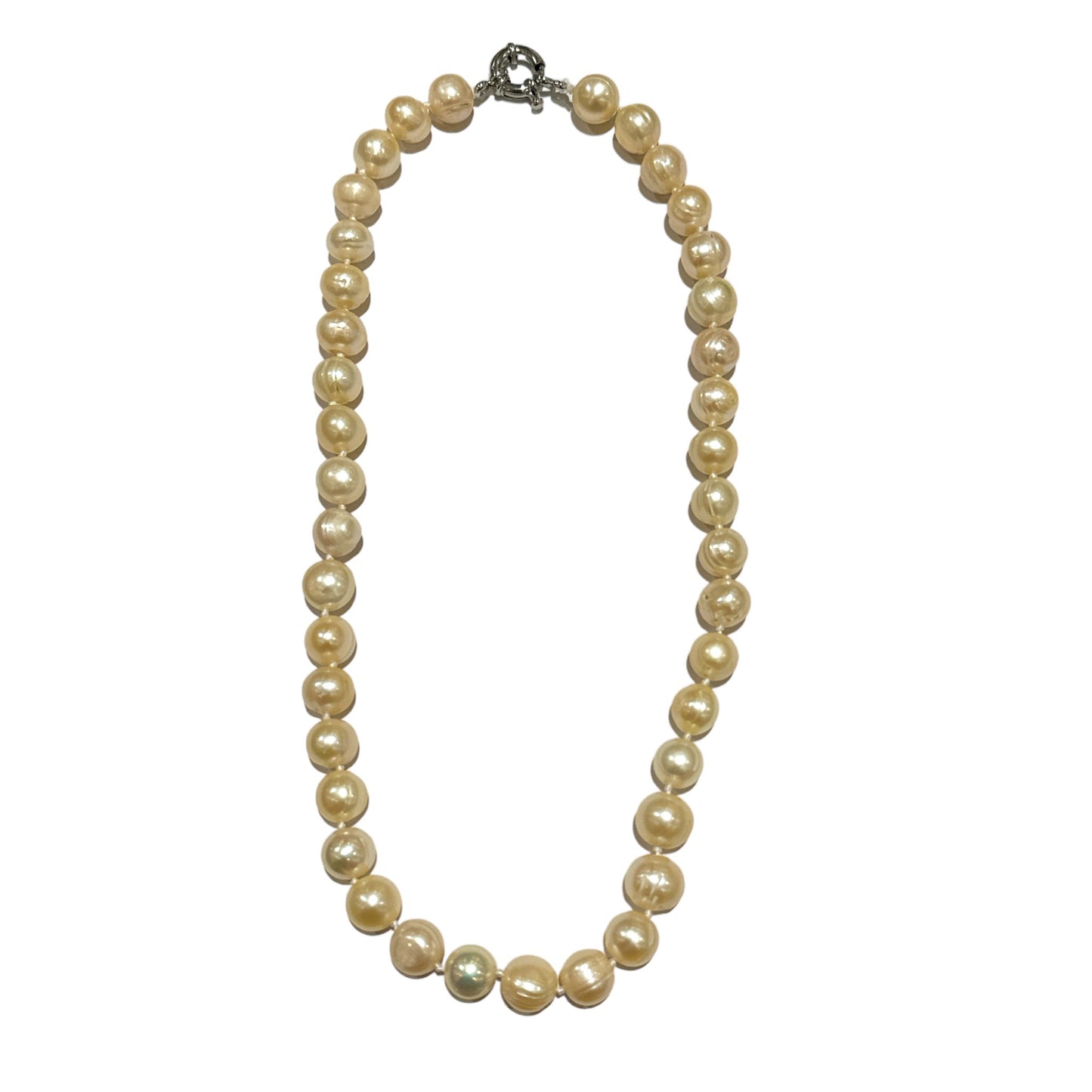 Collier en perles d’eau douce orangée irrégulière 10 mm référence SF13092000 - Foliesbijoux