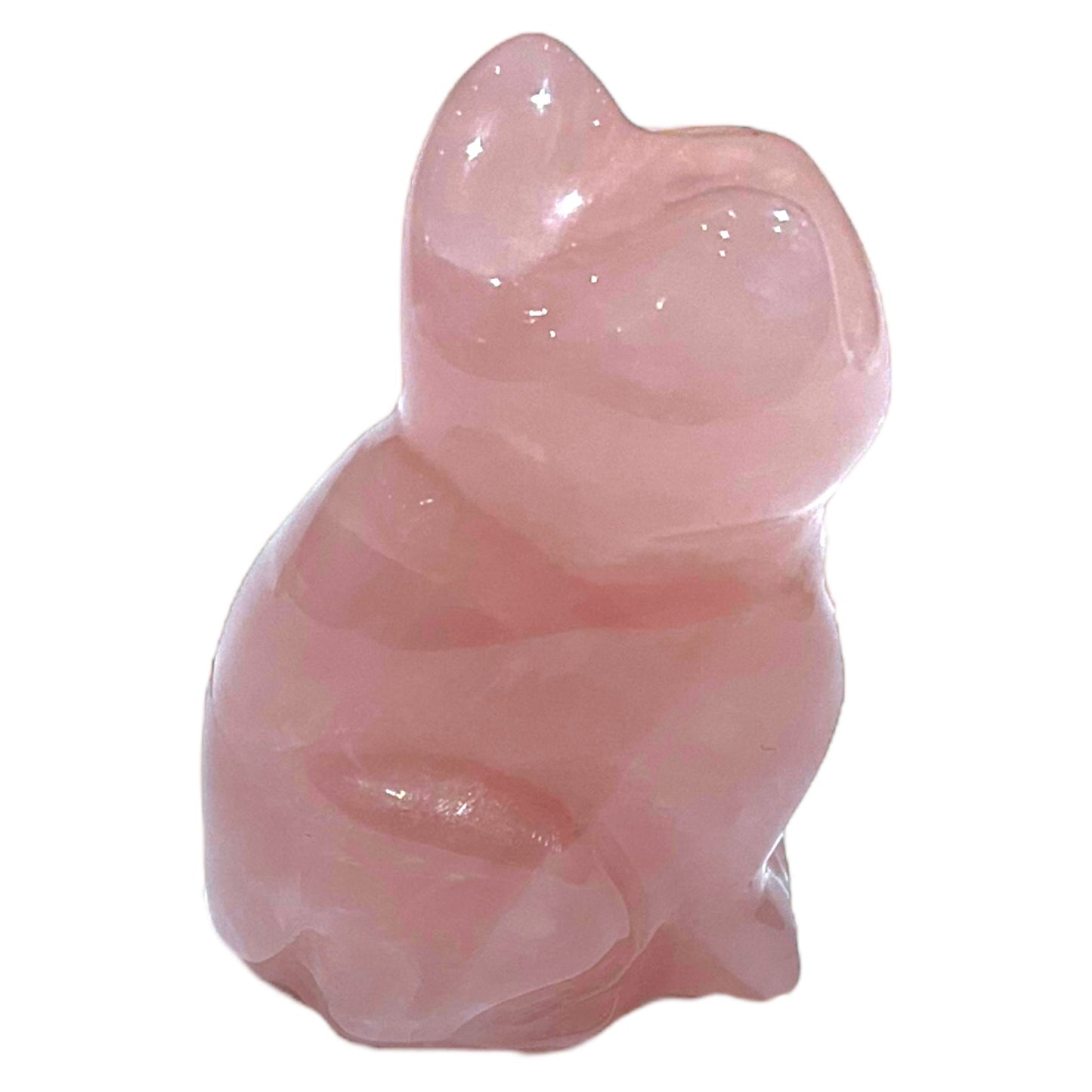 Figurine de Chat en Quartz Rose - Foliesbijoux