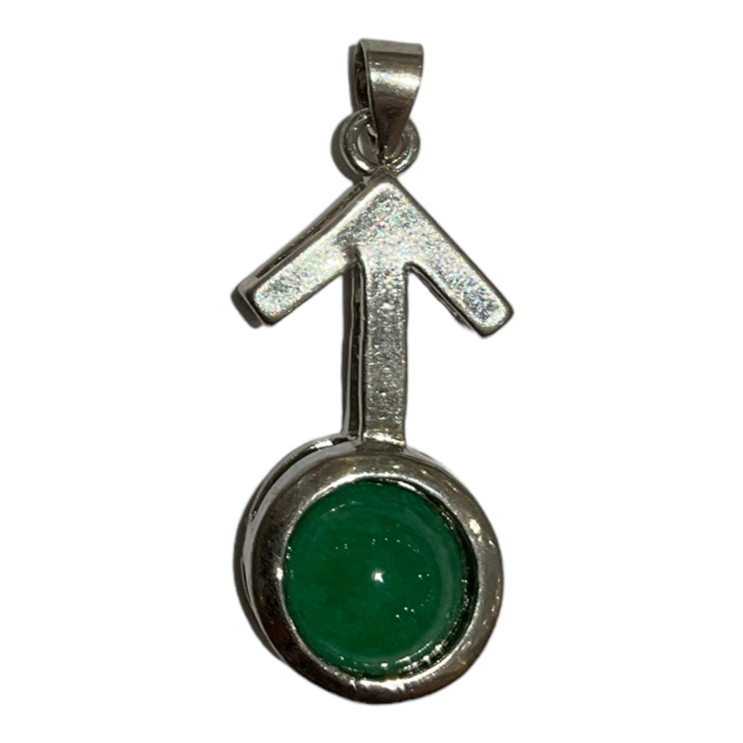 Pendentif symbole masculin en Agate verte - Foliesbijoux