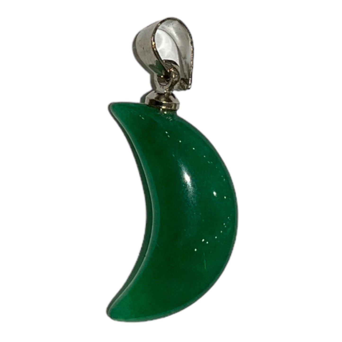 Pendentif lune en Agate verte - Foliesbijoux