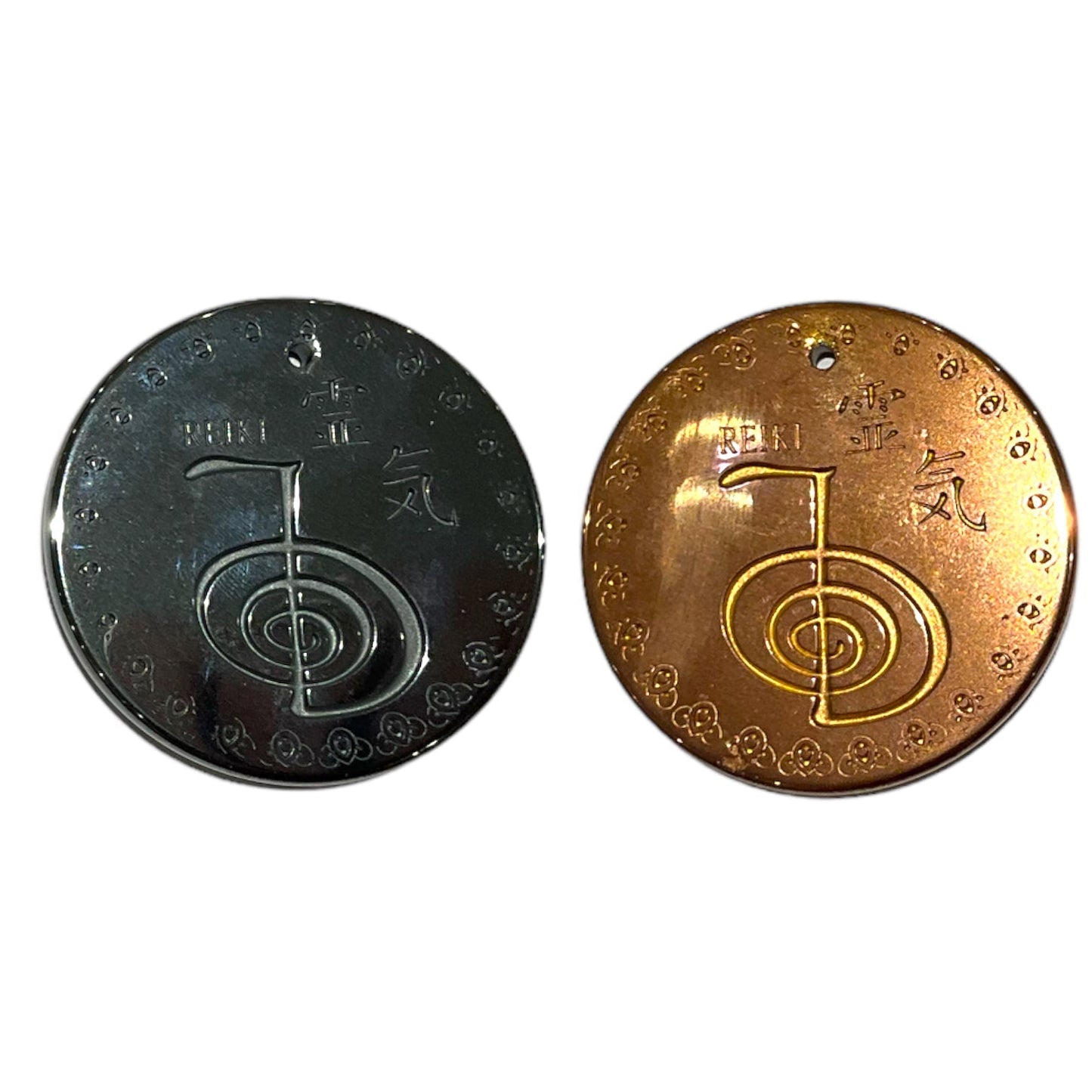 Pendentif symbole Om et Reiki Usui percé devant - Foliesbijoux