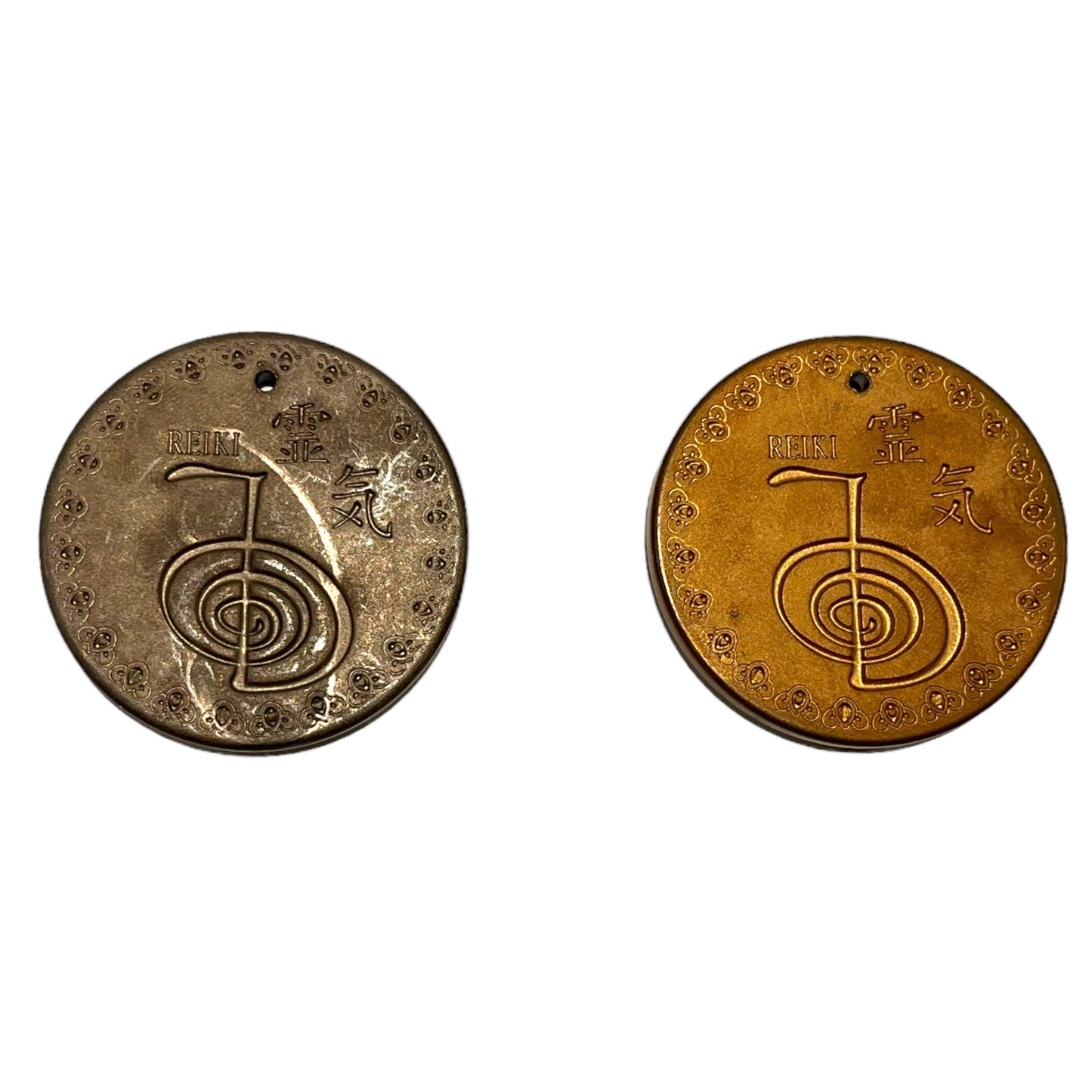 Pendentif symbole Om et Reiki Usui matte percé devant - Foliesbijoux