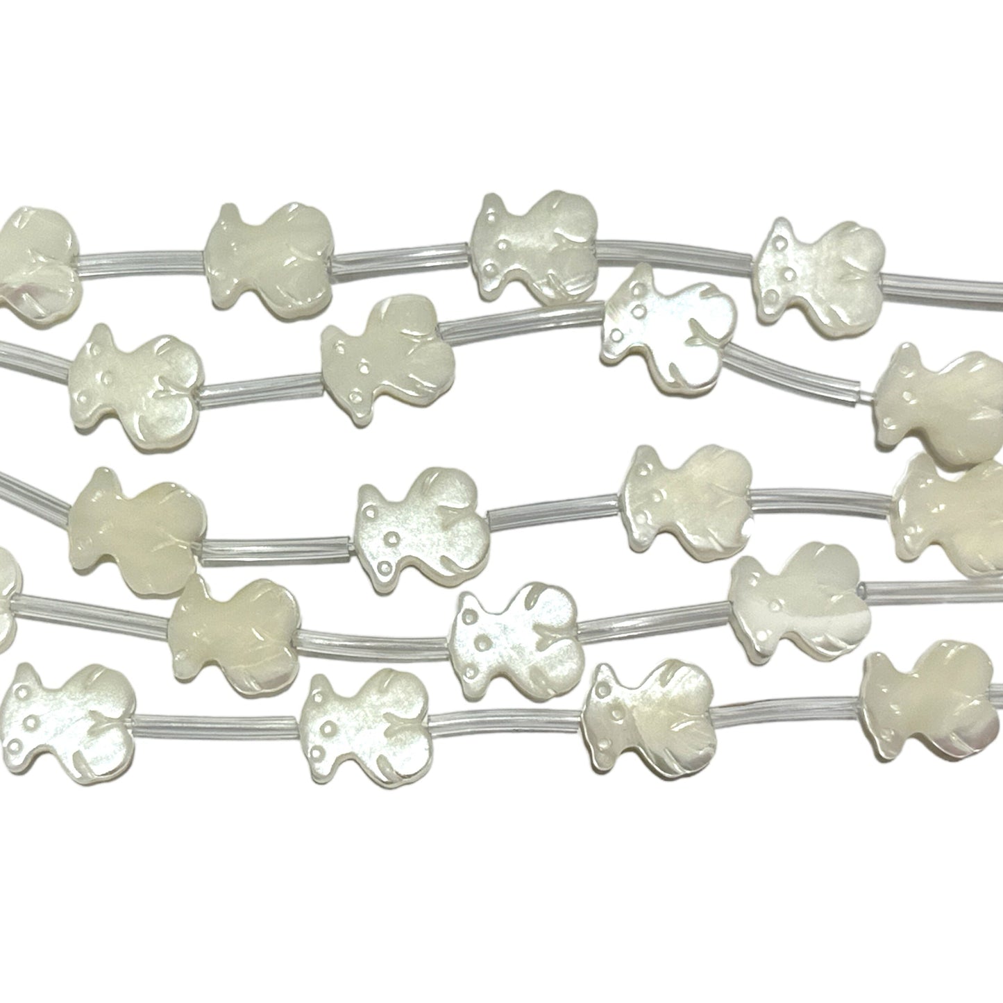 Fil de nounours en nacre blanche - Foliesbijoux