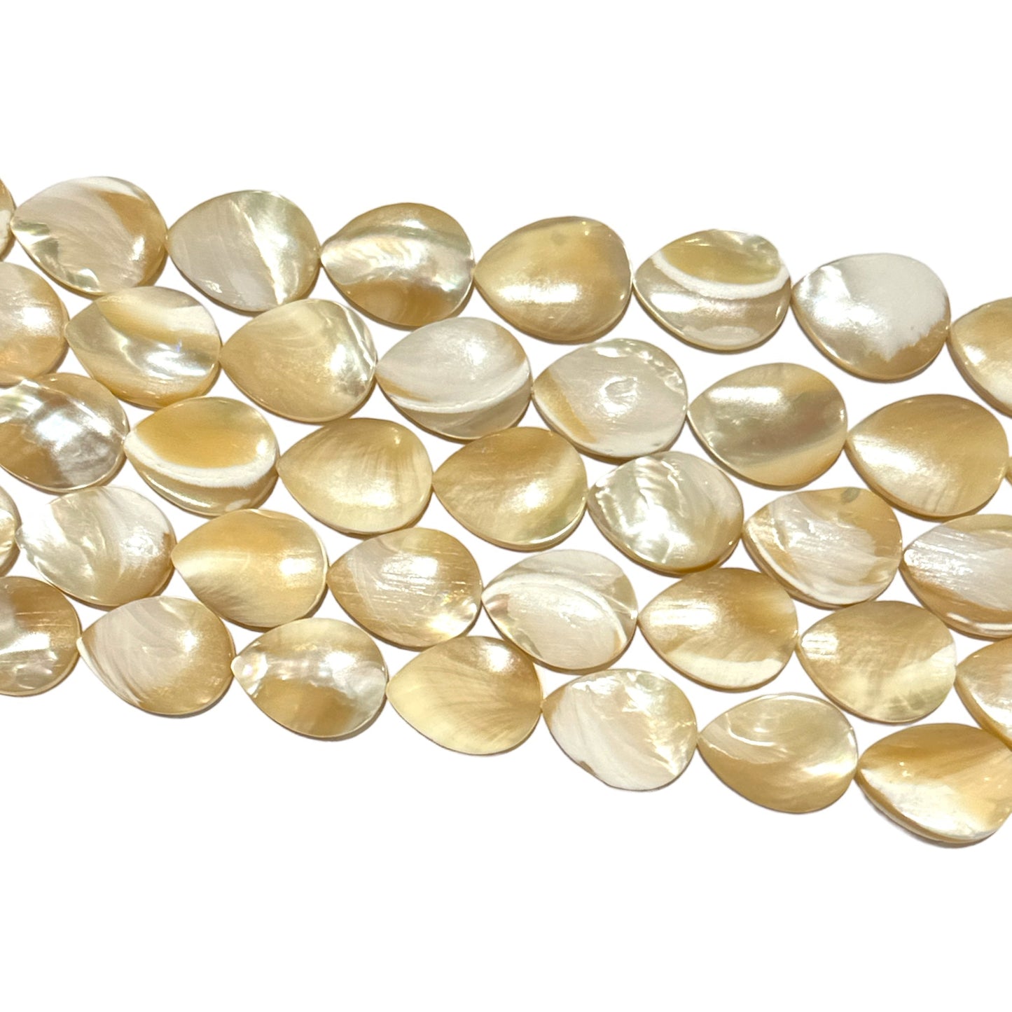 Fil de goutte en nacre dorée 12x16 mm - Foliesbijoux