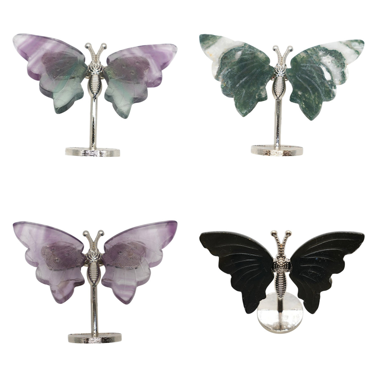 Papillon 7x4.5 cm avec support intégré (13 pierres disponibles) Restock