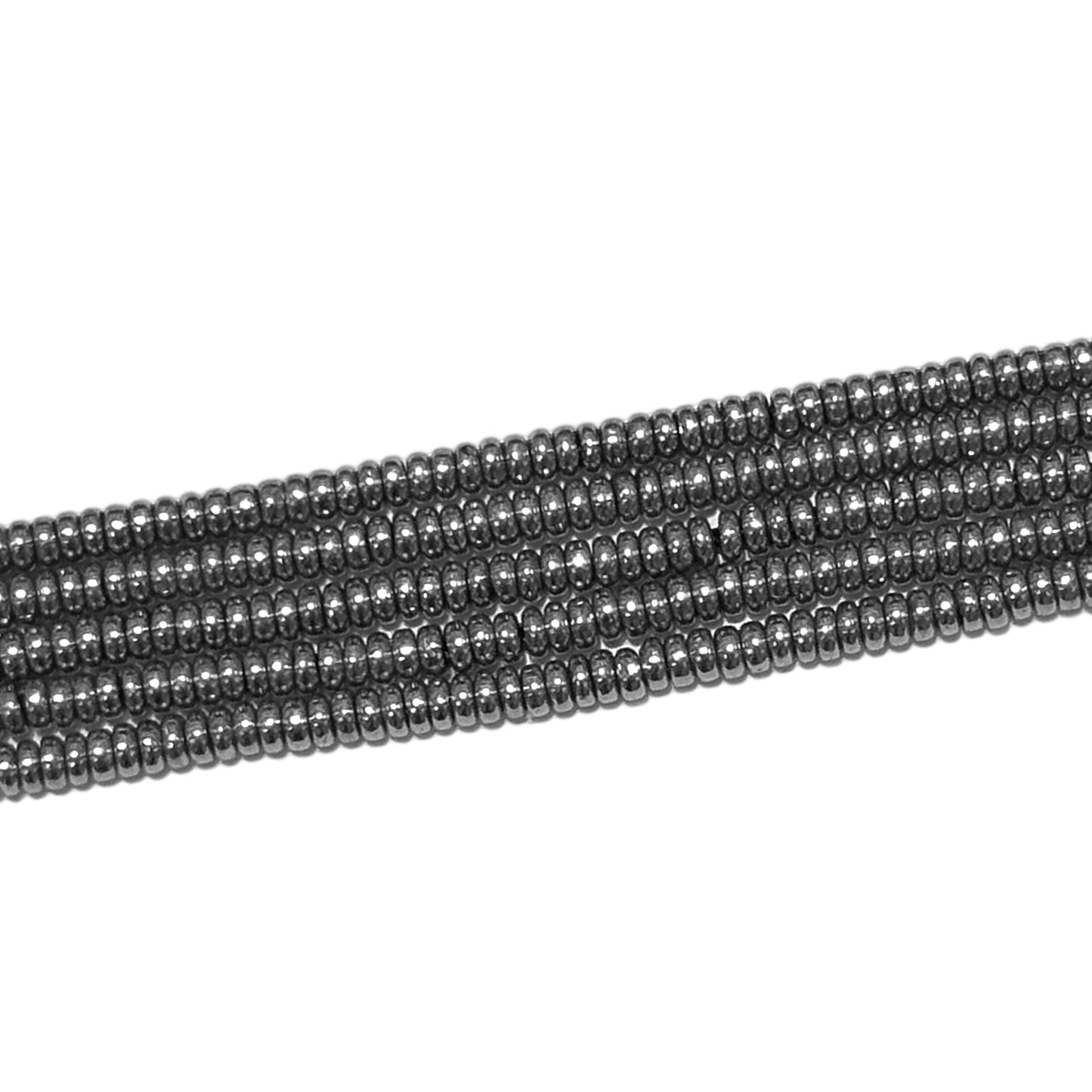 Fil de perle Hématite electroplaquée argentée claire 2mm HEA-21P - Foliesbijoux