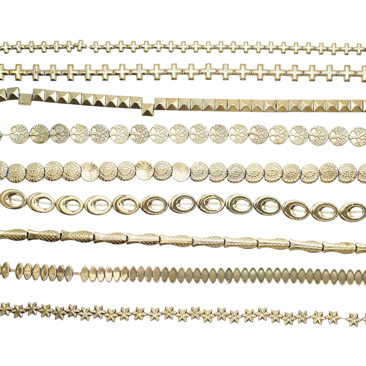 Fil de perle Hématite electroplaquée dorée HED (240 à 248)