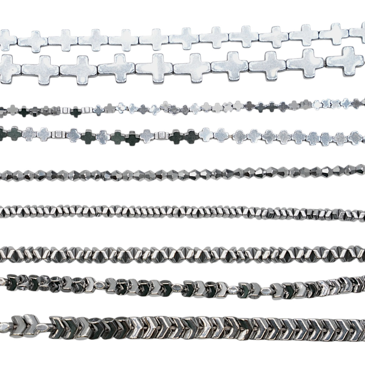 Fil de perle Hématite electroplaquée argentée HEA (260 à 268)
