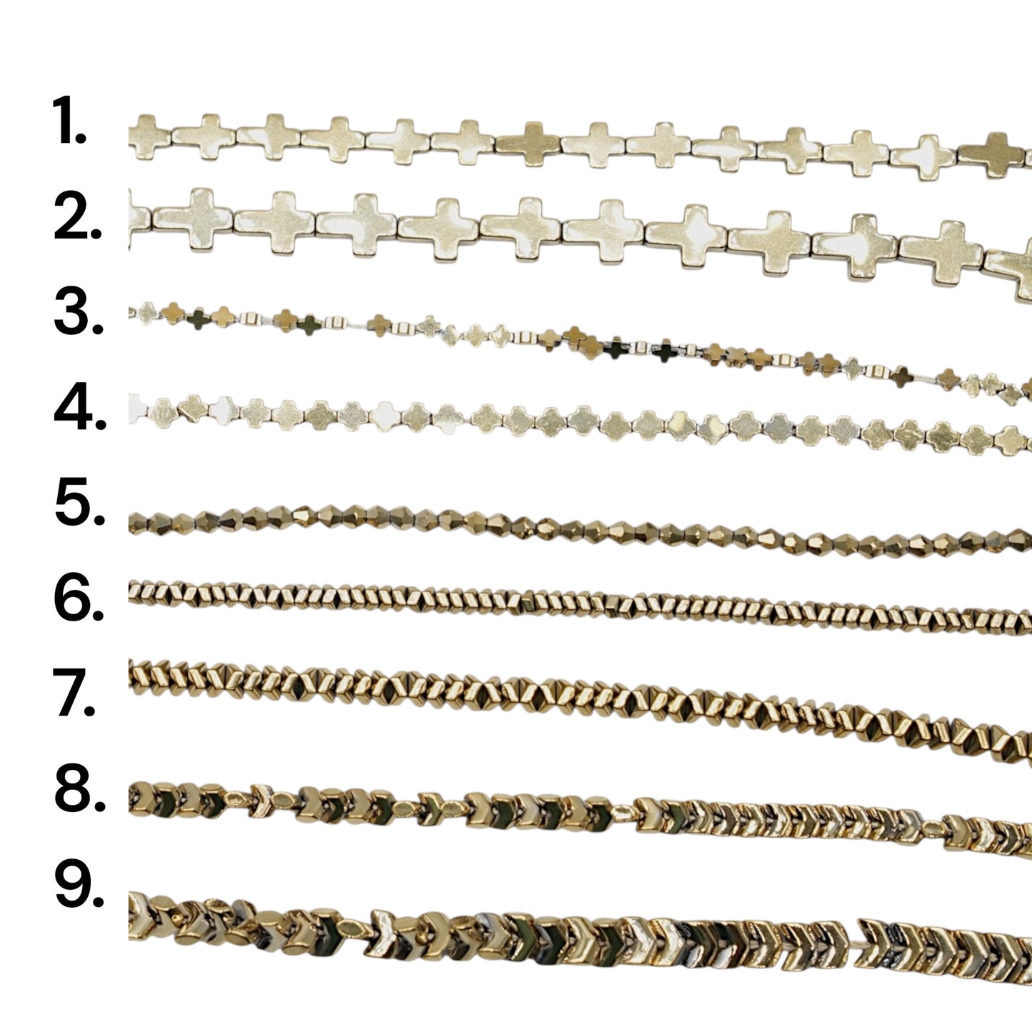 Fil de perle Hématite electroplaquée dorée HED (260 à 268)