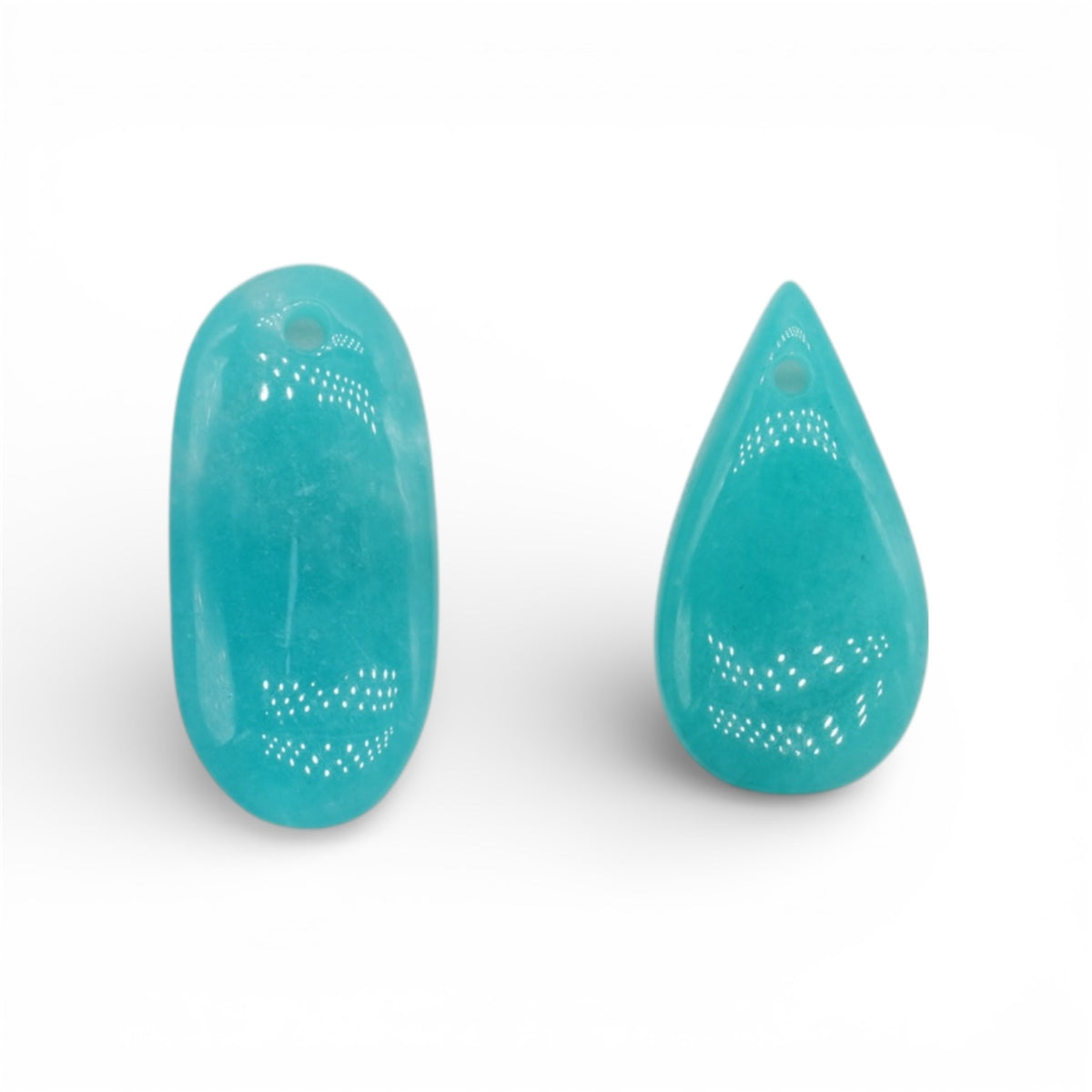 Pendentif Amazonite claire du Perou forme libre aléatoire percé devant