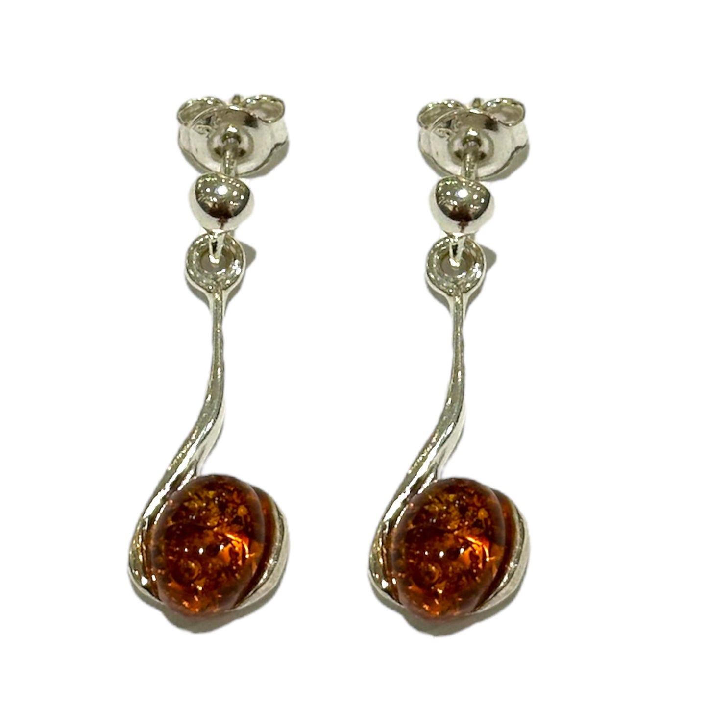 Boucle d'oreille en ambre & Argent 925 (#36) - Foliesbijoux