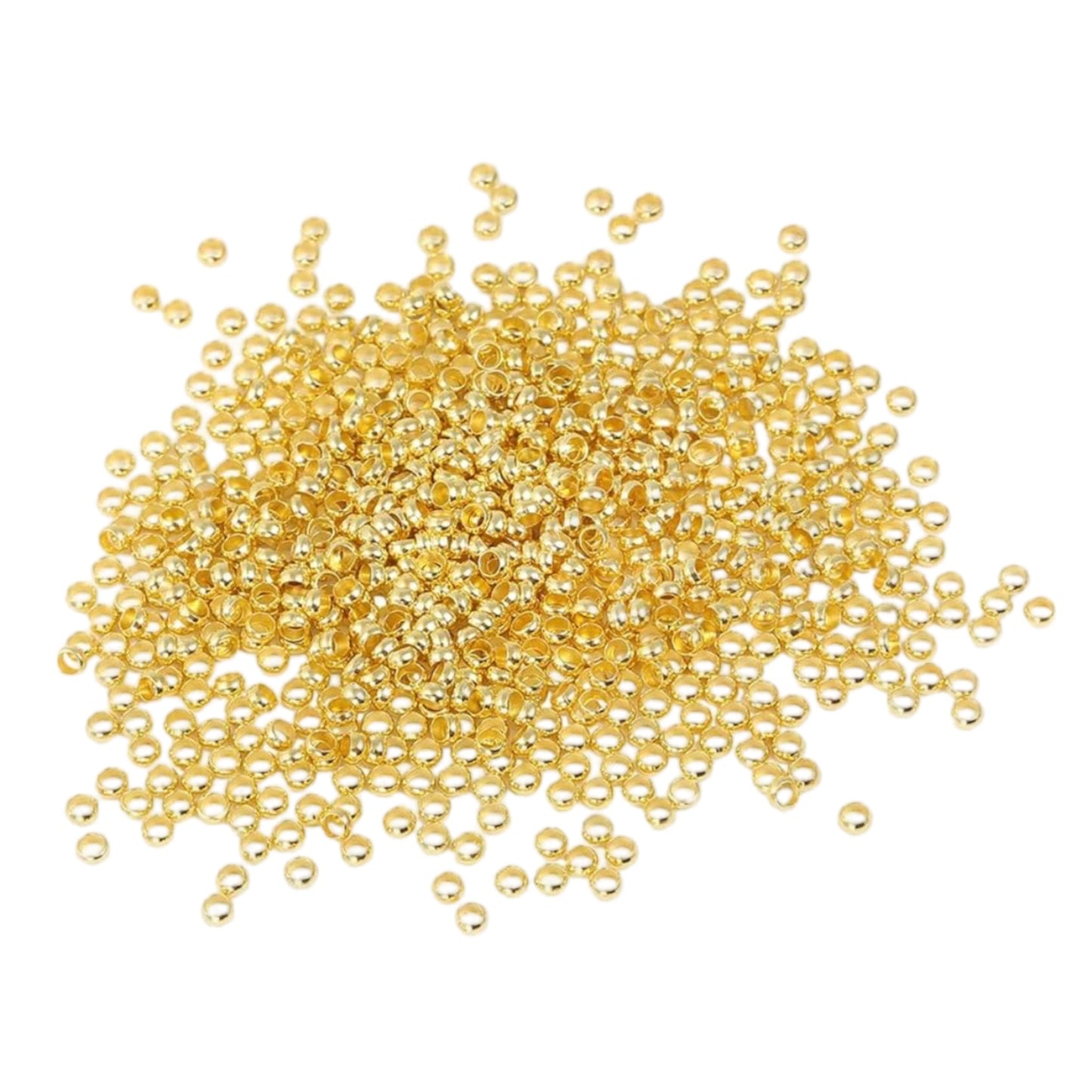 180 perles à ecraser doré en laiton rhodié pour fabrication de bijoux - Foliesbijoux