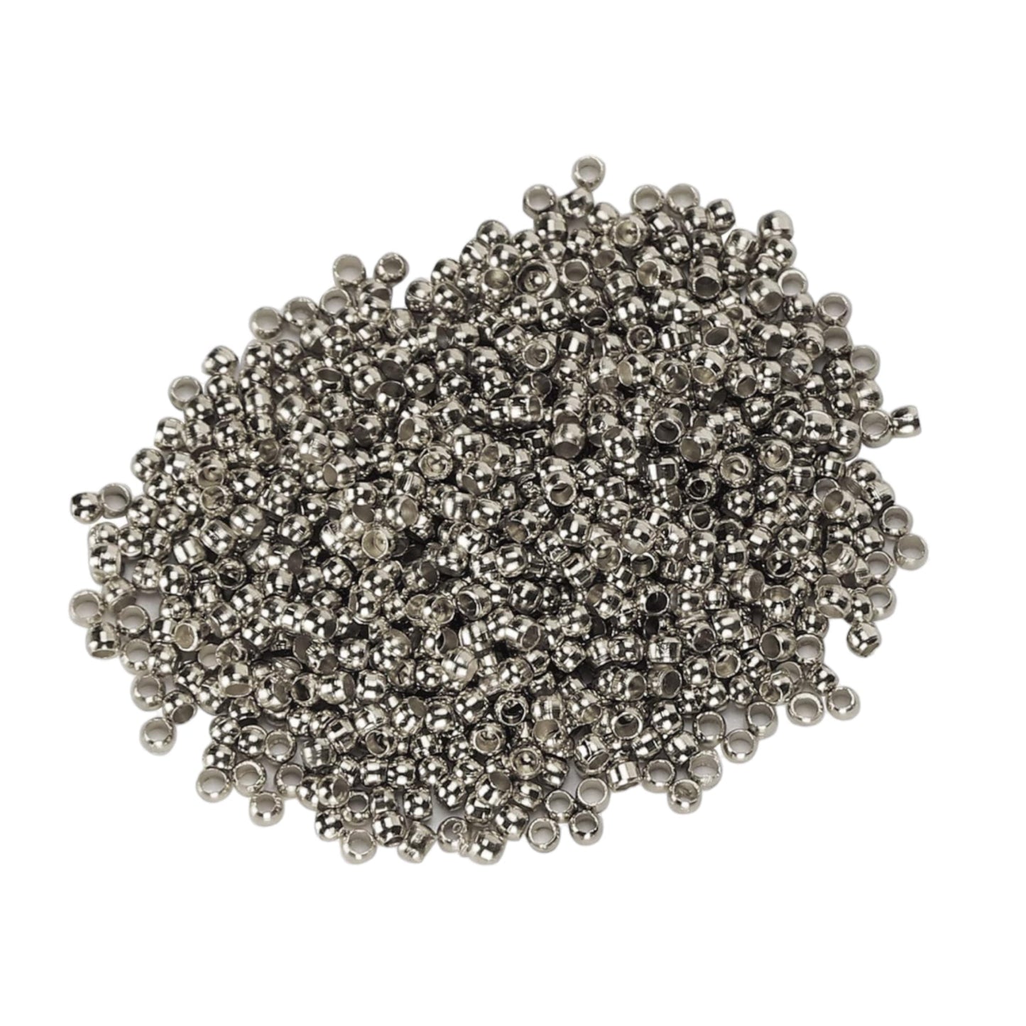 180 perles à ecraser argenté en laiton rhodié pour fabrication de bijoux - Foliesbijoux