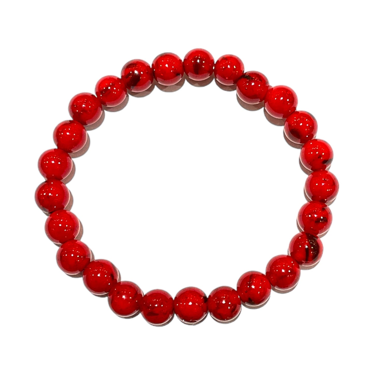 Bracelet en 6mm enfant Howlite coquillage Rouge - Foliesbijoux