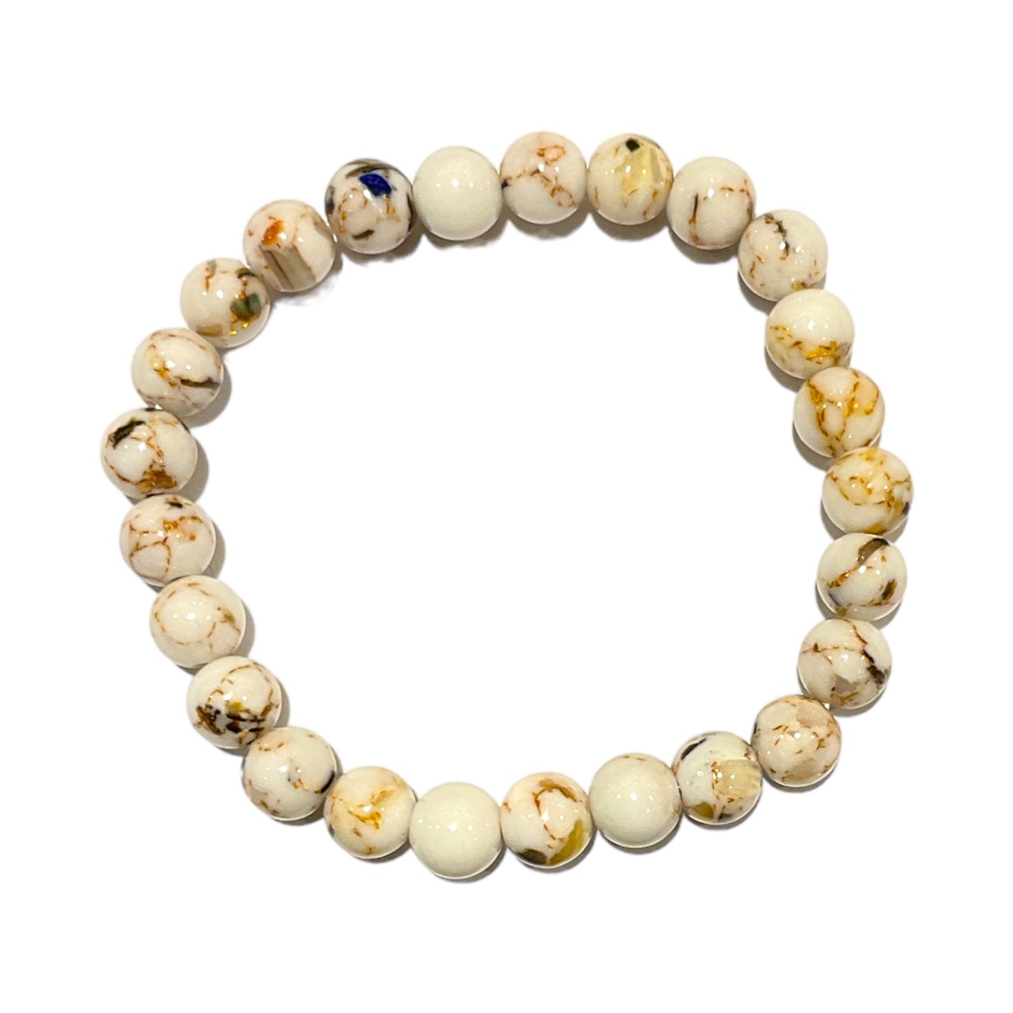 Bracelet en 6mm enfant Howlite coquillage Blanche - Foliesbijoux