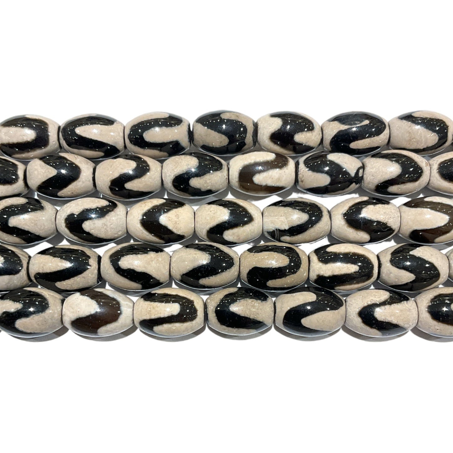 Fil de perle Agate du Tibet Dzi 8 x 12 mm #3 - Foliesbijoux