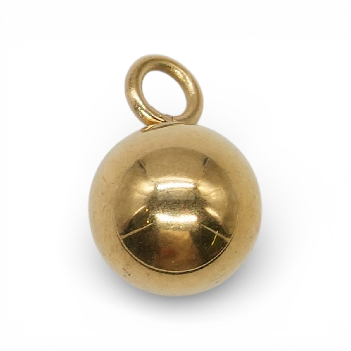 20 breloques acier doré boule avec anneau (3 tailles disponibles)