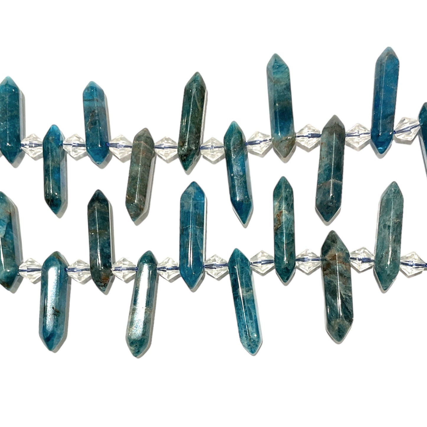 Fil pendentifs pointe Apatite bleue - Foliesbijoux