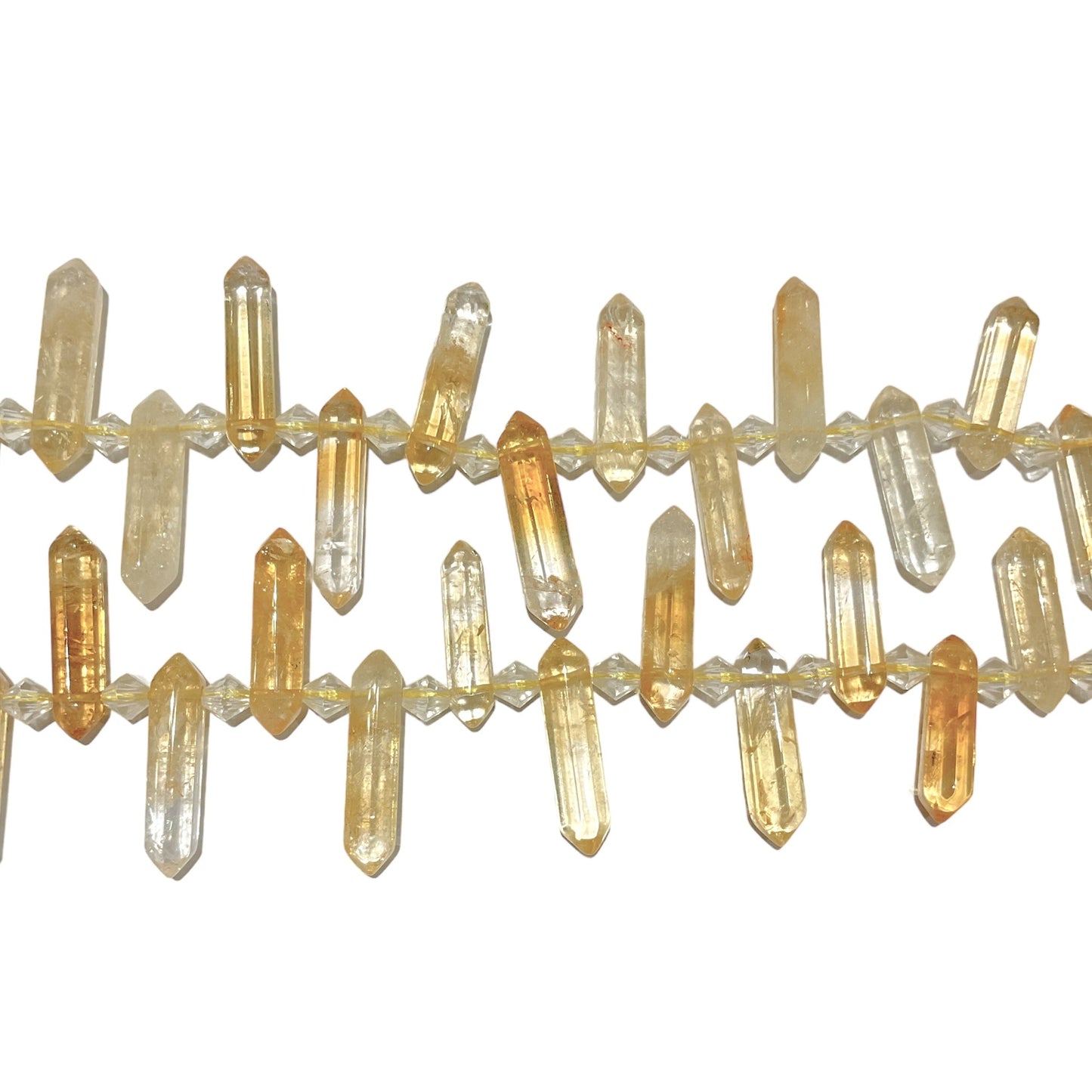 Fil pendentifs pointe de Citrine chauffée chauffé - Foliesbijoux