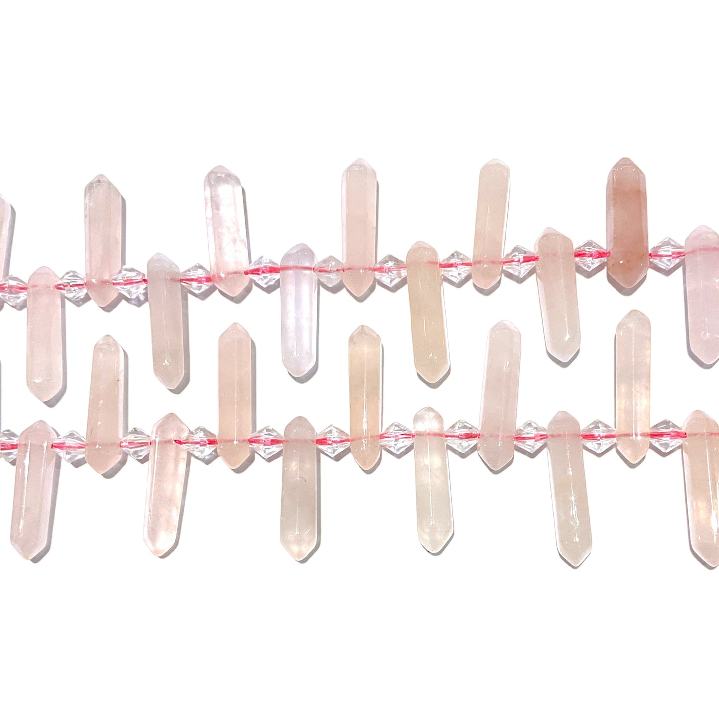 Fil pendentifs pointe Quartz rose - Foliesbijoux