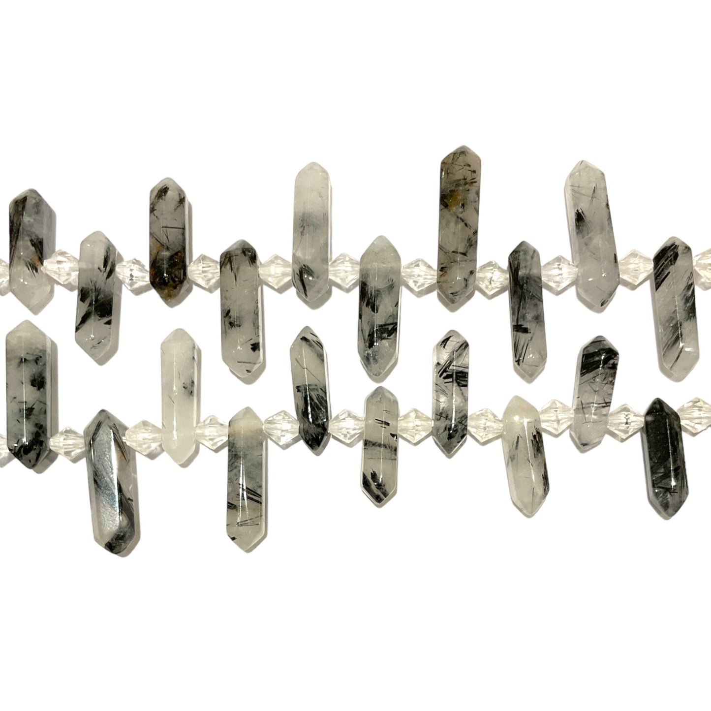 Fil pendentifs pointé Quartz tourmaline - Foliesbijoux