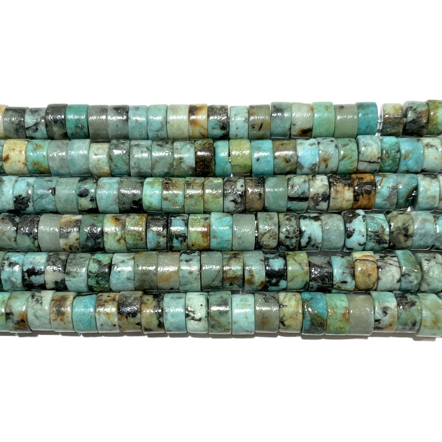 Fil de perle Heishi en turquoise d‘Afrique A - Foliesbijoux