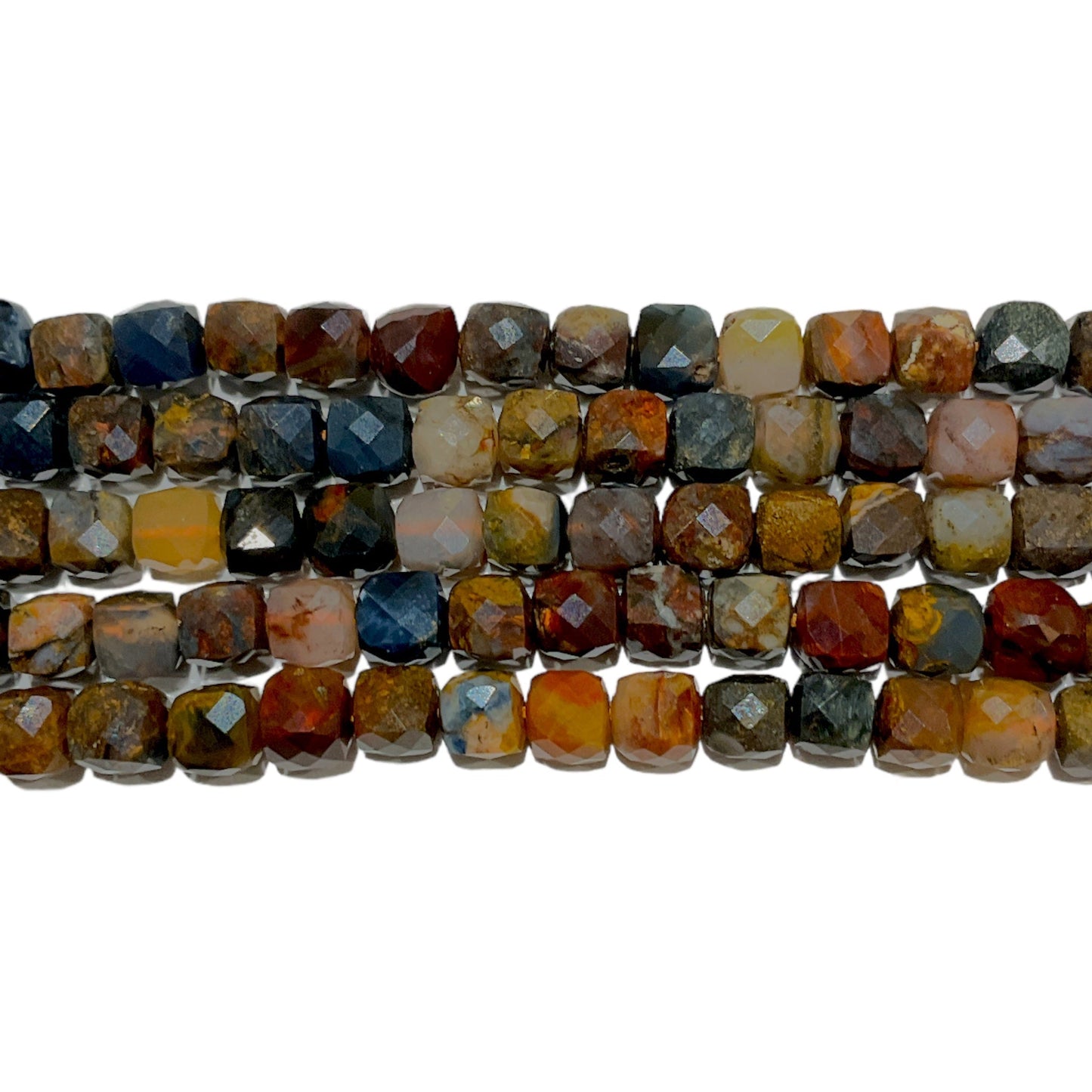 Fil de perles carrées facetté Pietersite 4x4 mm - Foliesbijoux