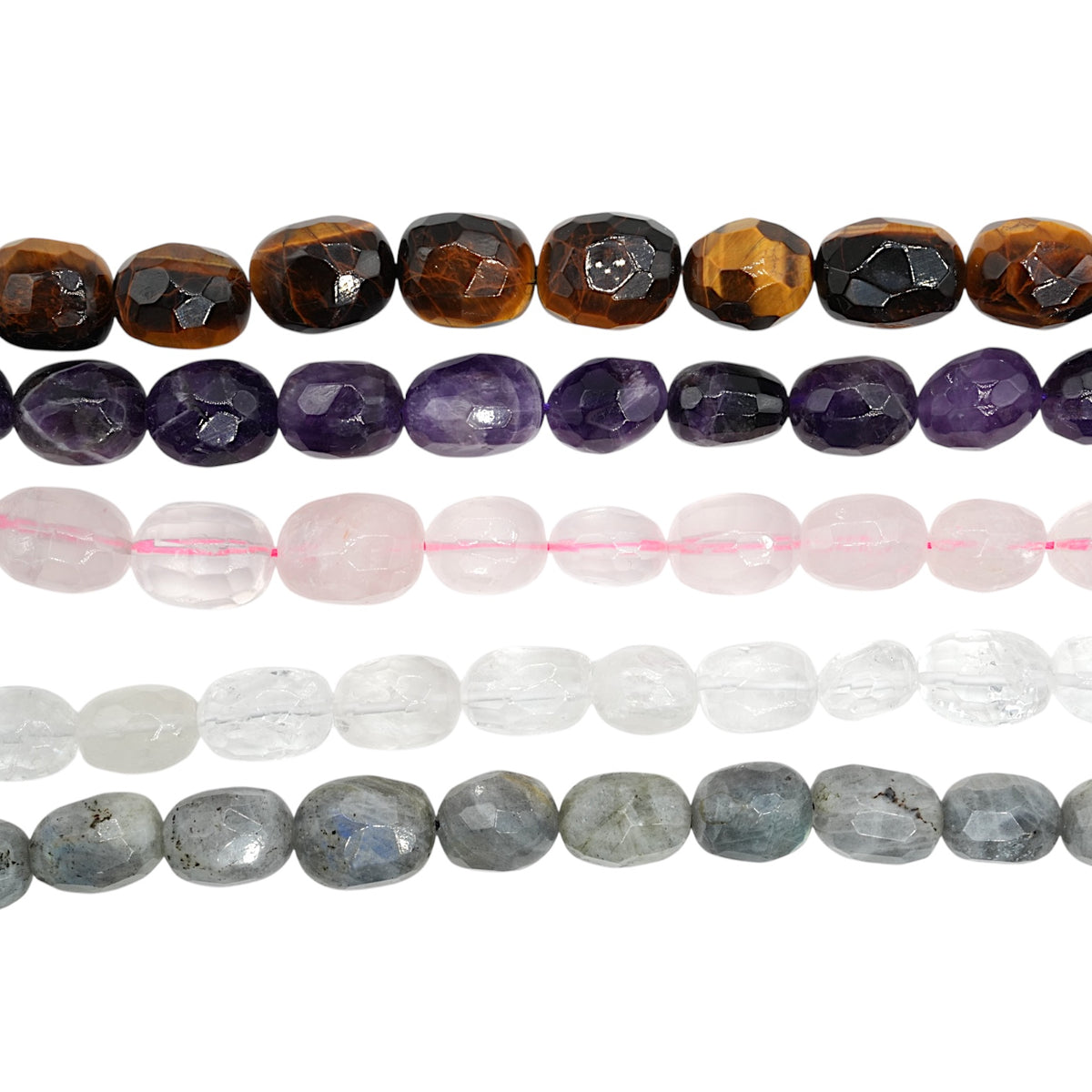 Fil de perles ovale facetté 13x18 mm (5 pierres disponible)
