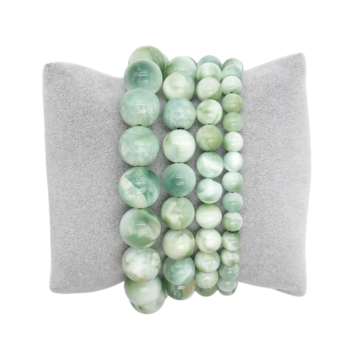 Bracelet Pierre de lune verte foncé - Garniérite A+