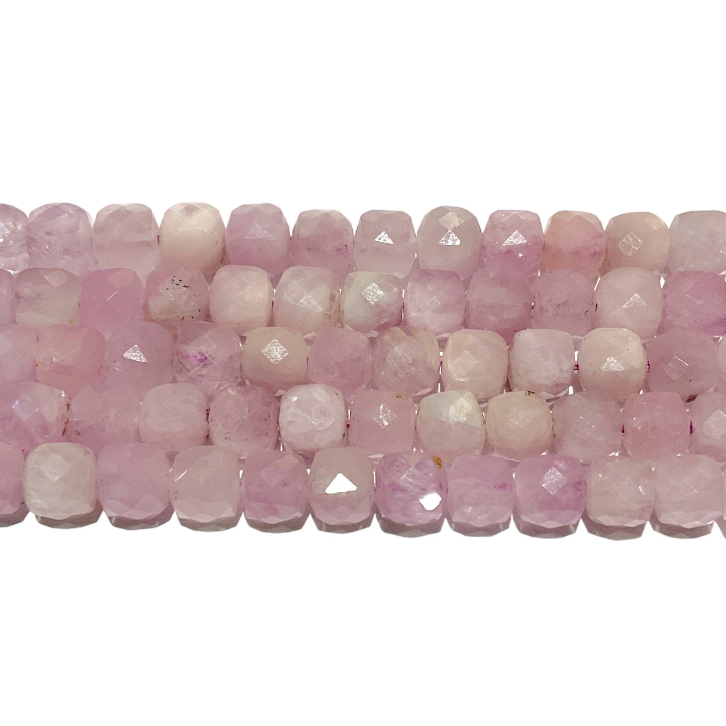 Fil de perles carrées facetté Kunzite 4x4 mm - Foliesbijoux