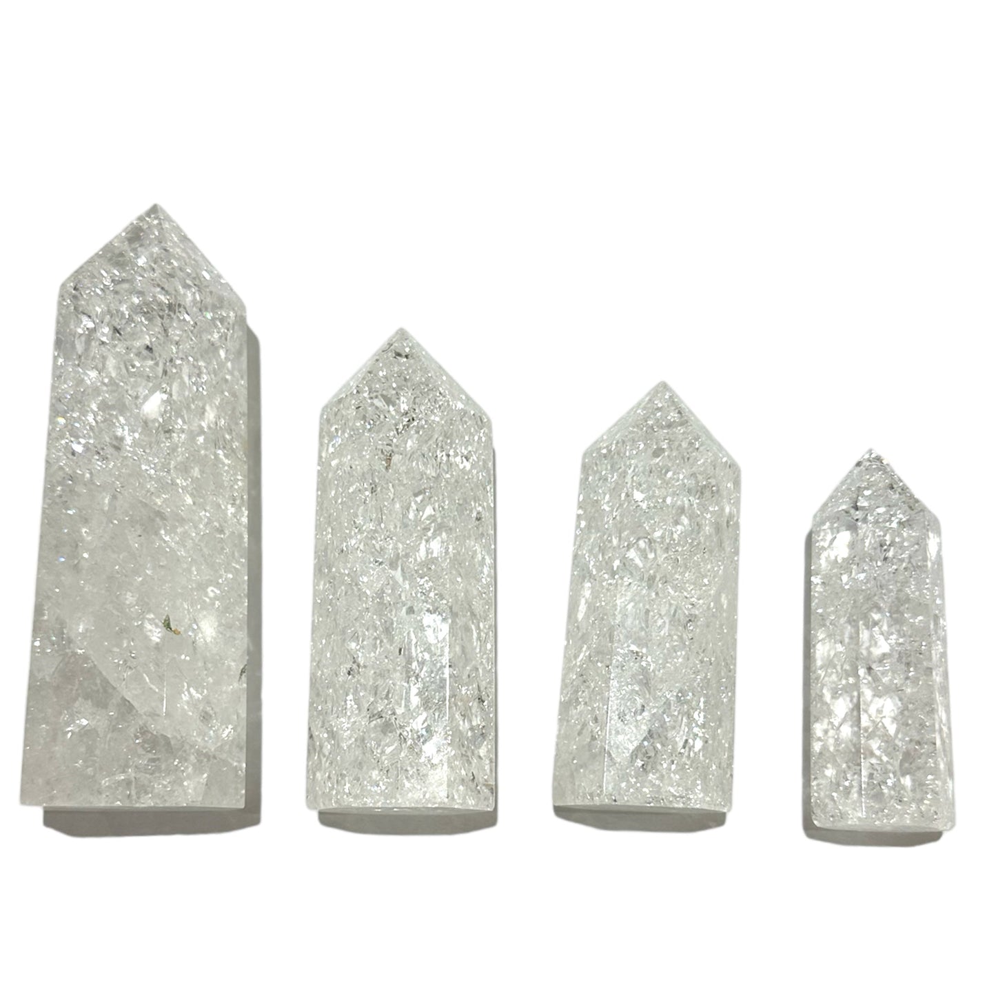 Pointe en cristal de roche craquelé - Foliesbijoux