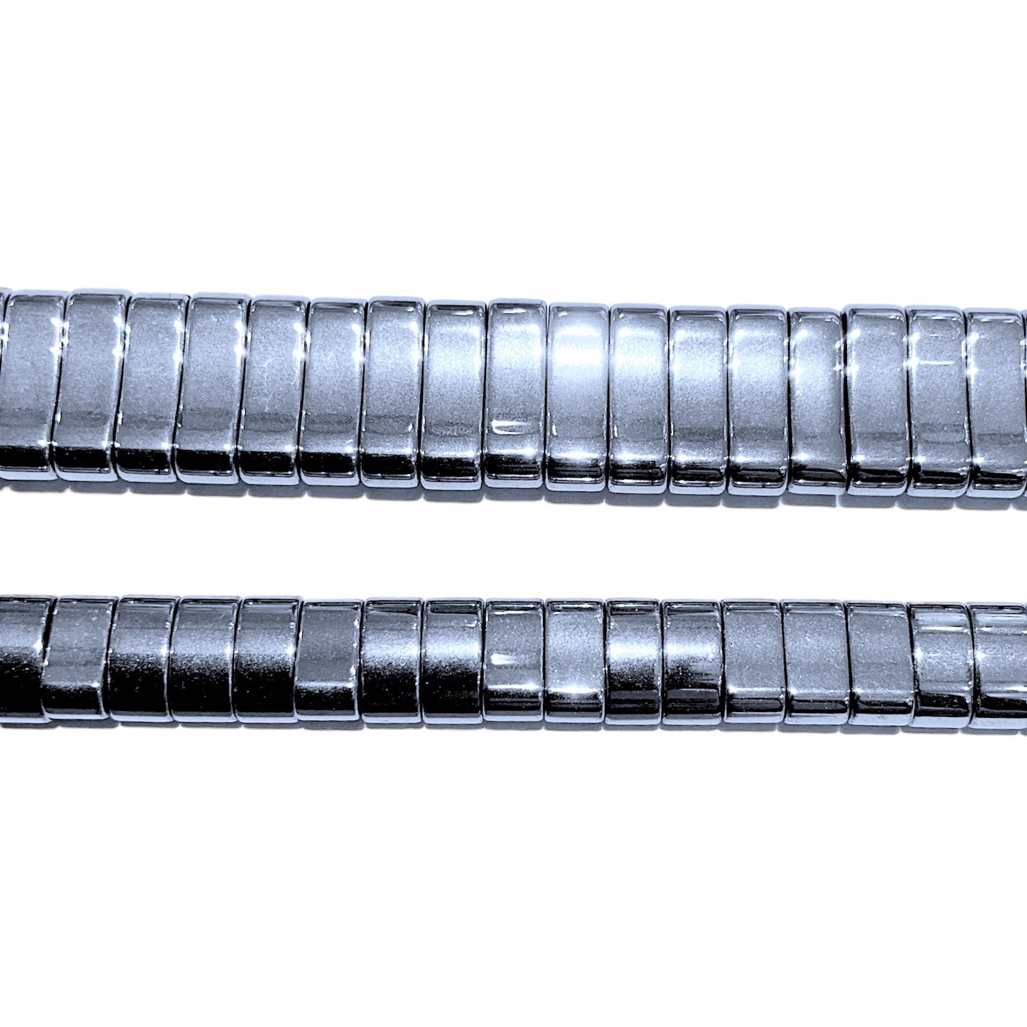 Fil de perle Hématite electroplaquée HEA-71 argentée claire - Foliesbijoux