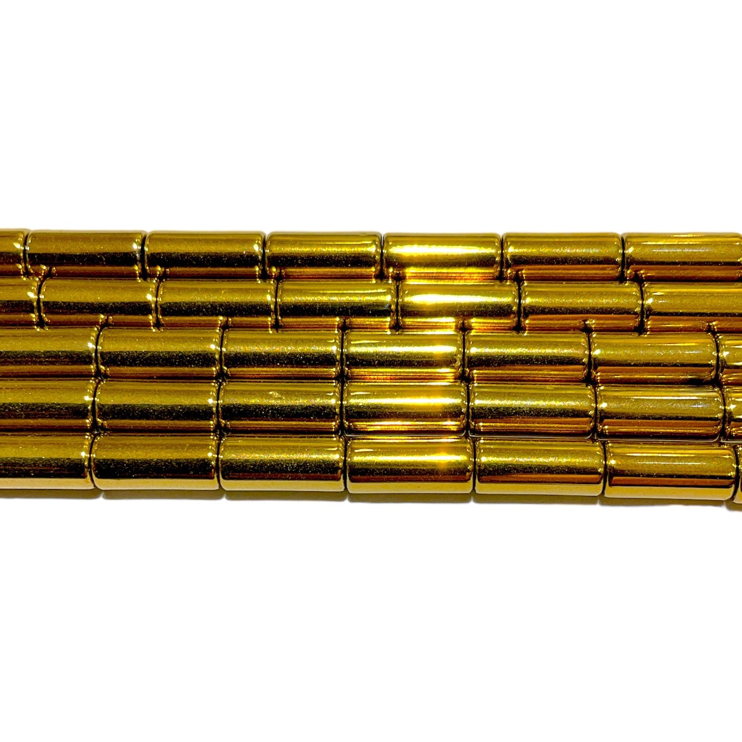 Fil de perle Hématite electroplaquée dorée/bronze HED-56 - Foliesbijoux