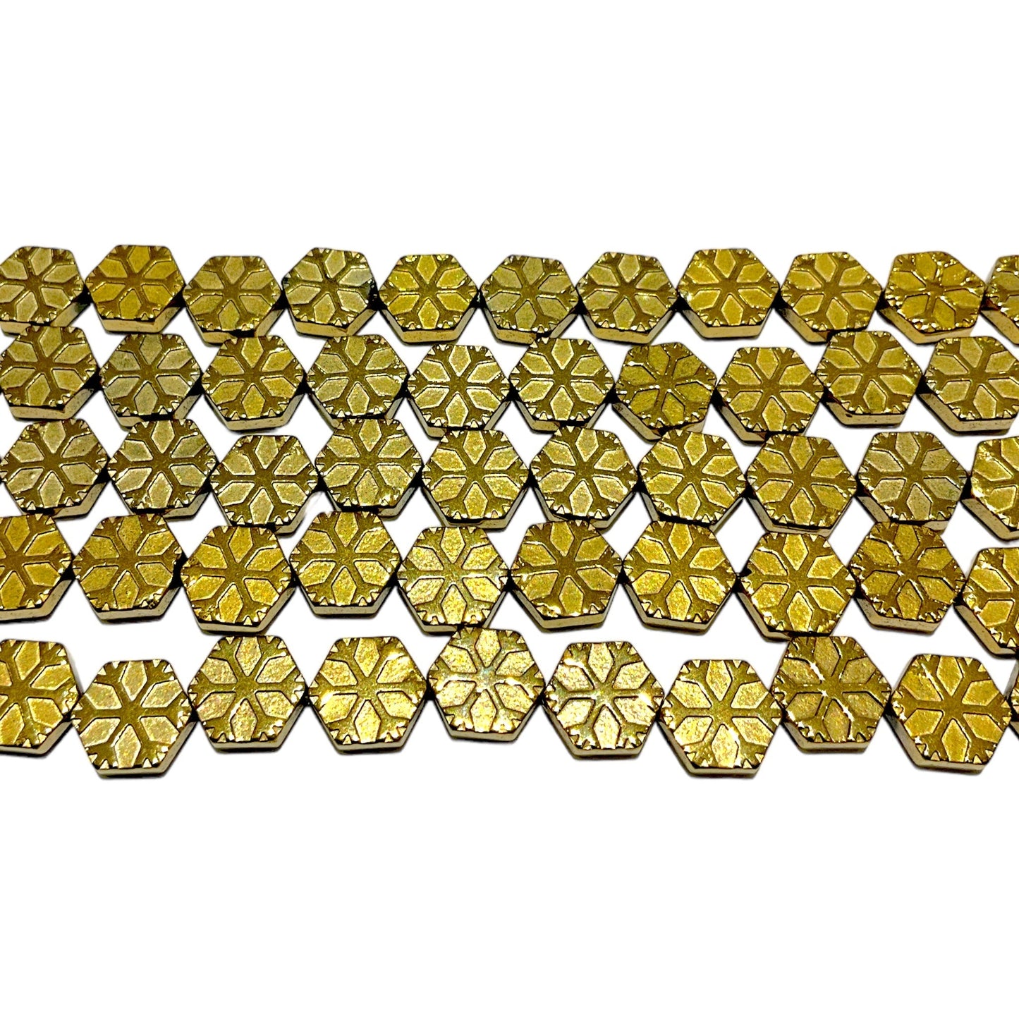 Fil de perle Hématite electroplaquée dorée/bronze HEA-64 - Foliesbijoux