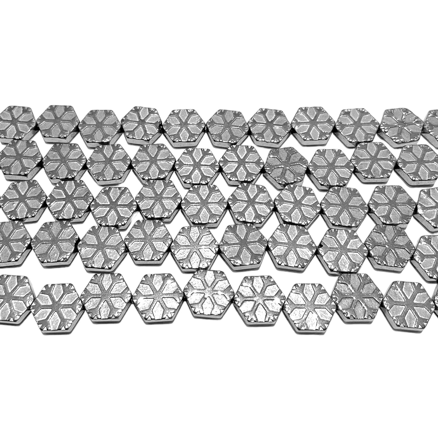 Fil de perle Hématite electroplaquée argentée claire HEA-64 - Foliesbijoux