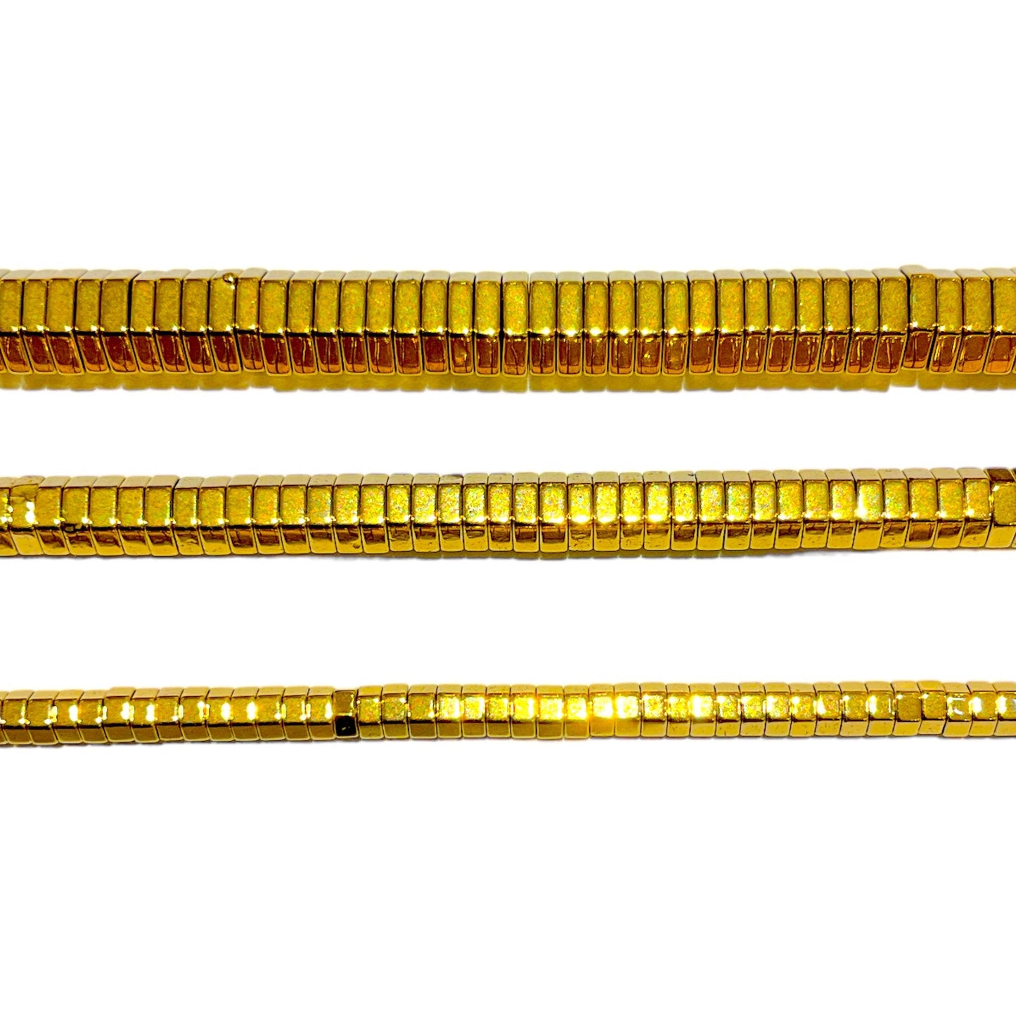 Fil de perle Hématite electroplaquée Argentée dorée/bronze - Foliesbijoux