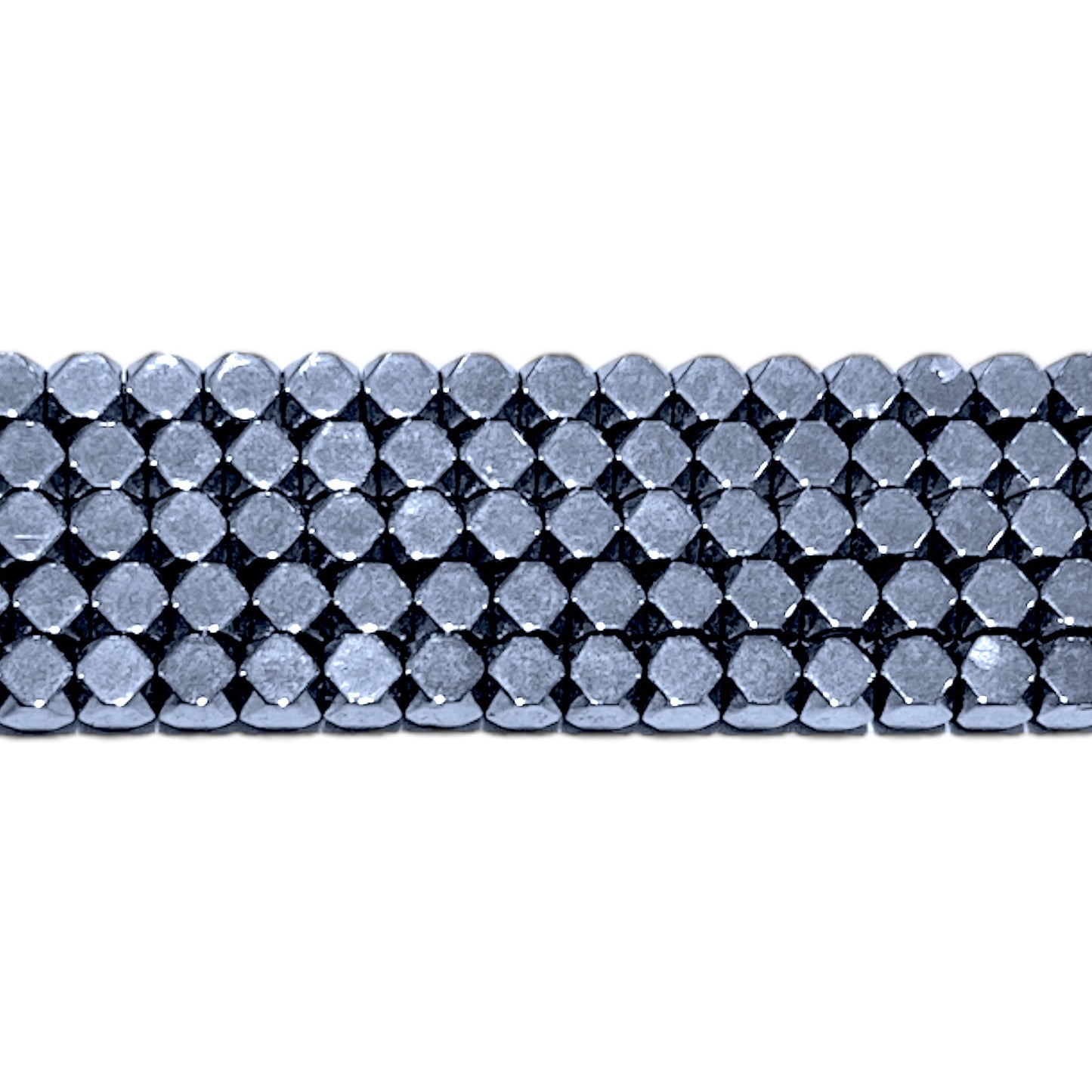 Fil de perle Hématite electroplaquée argentée claire HEA-33 - Foliesbijoux