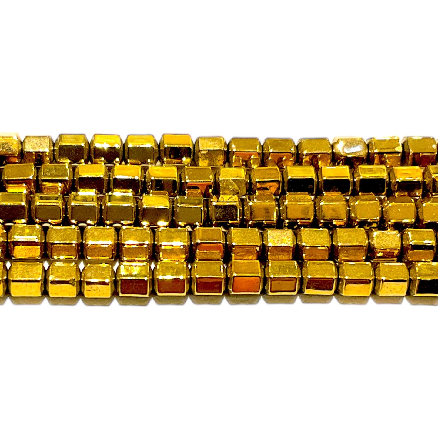 Fil de perle Hématite electroplaquée dorée/bronze HED-34 - Foliesbijoux