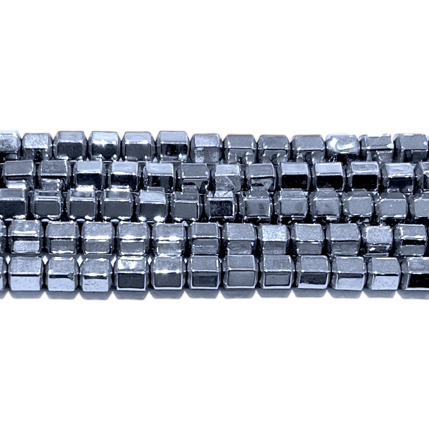 Fil de perle Hématite electroplaquée argentée claire HEA-34 - Foliesbijoux