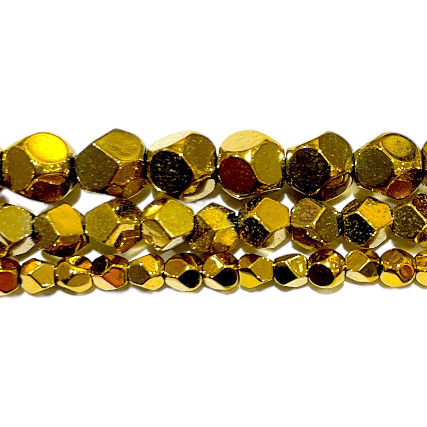 Fil de perle Hématite electroplaquée dorée/bronze - Foliesbijoux