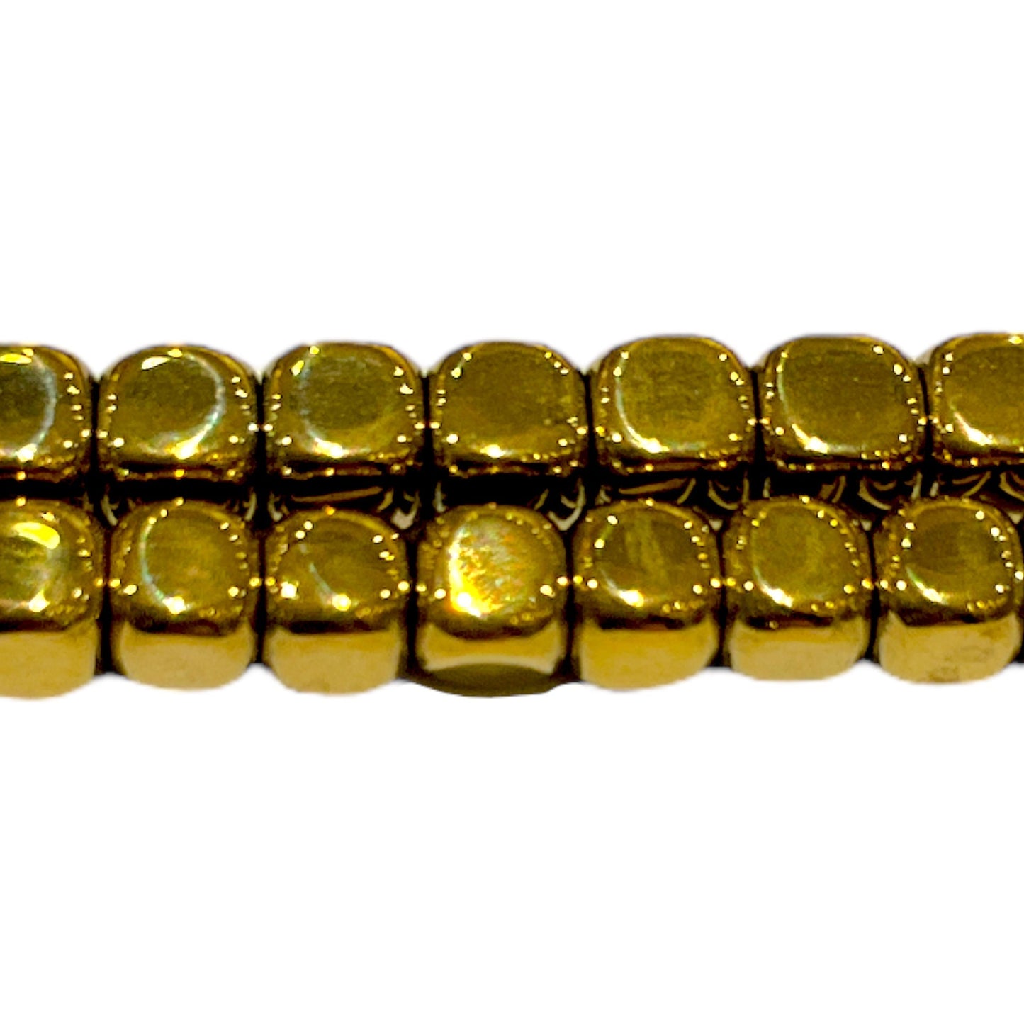 Fil de perle Hématite electroplaquée dorée/bronze - Foliesbijoux