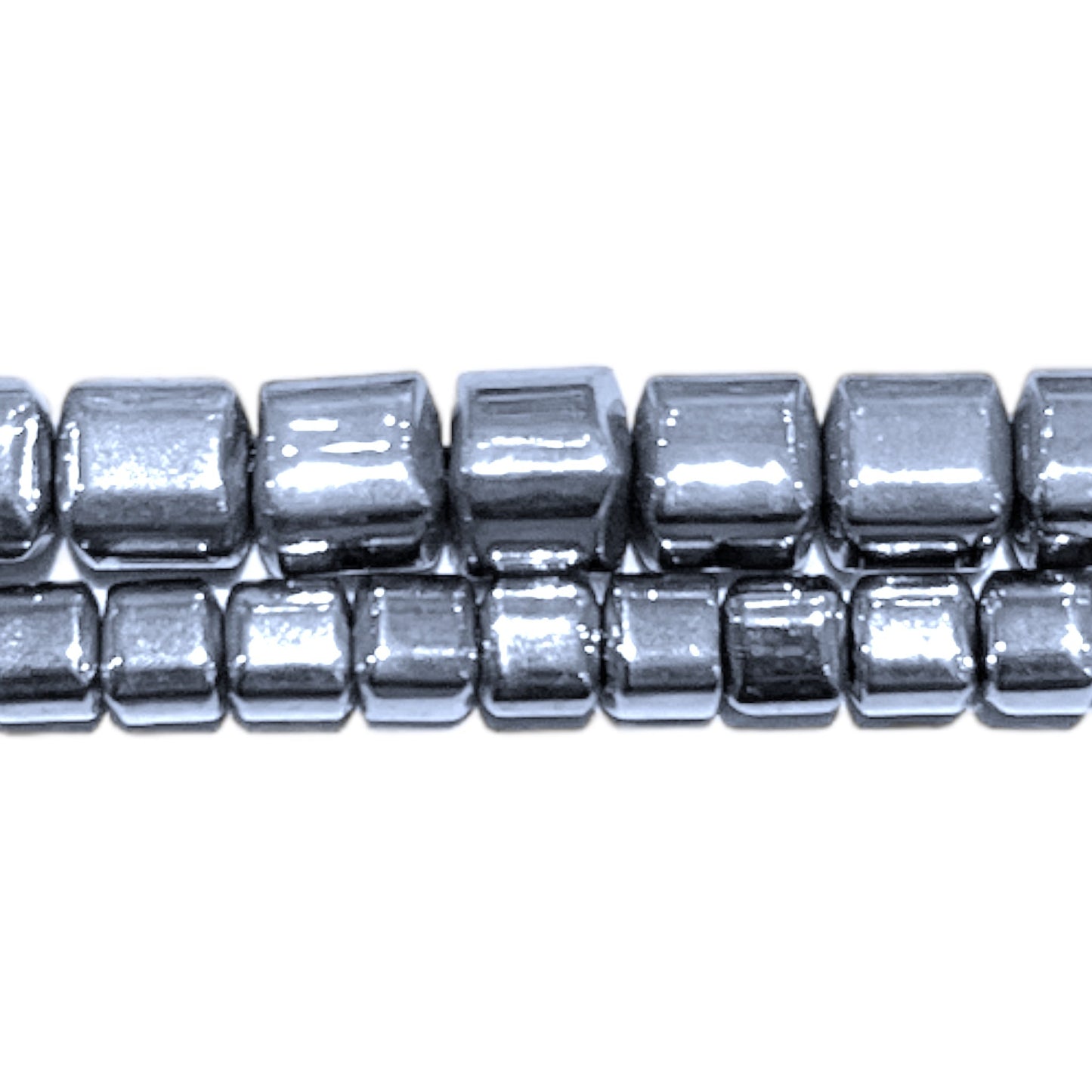 Fil de perle Hématite electroplaquée argentée claire - Foliesbijoux