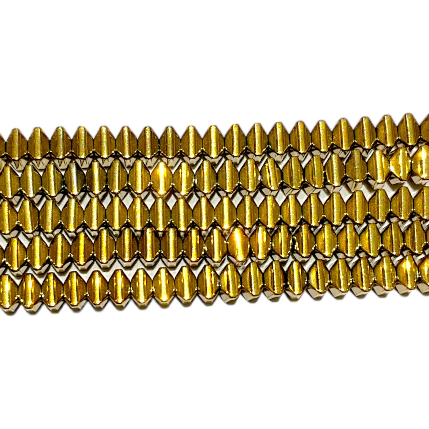 Fil de perle Hématite electroplaquée dorée/bronze HED-48 - Foliesbijoux