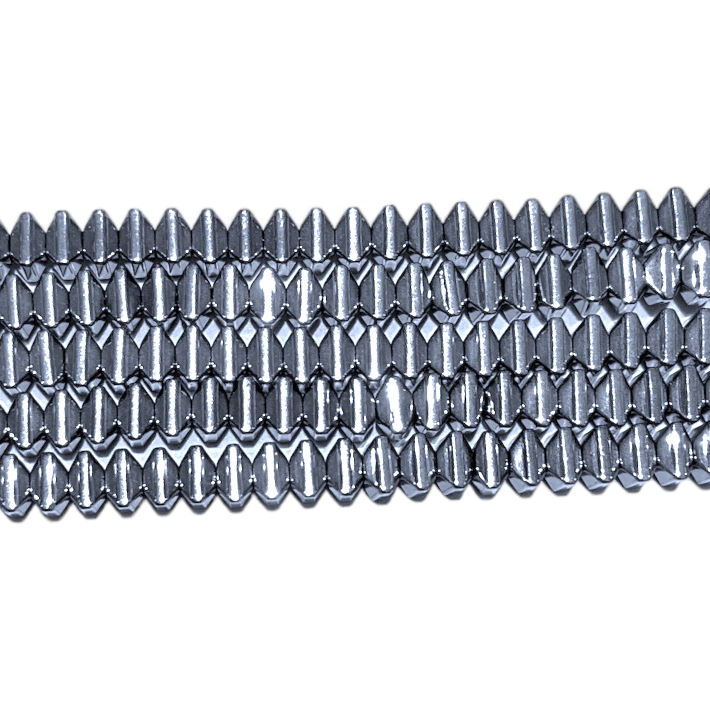 Fil de perle Hématite electroplaquée argentée claire HEA-48 - Foliesbijoux