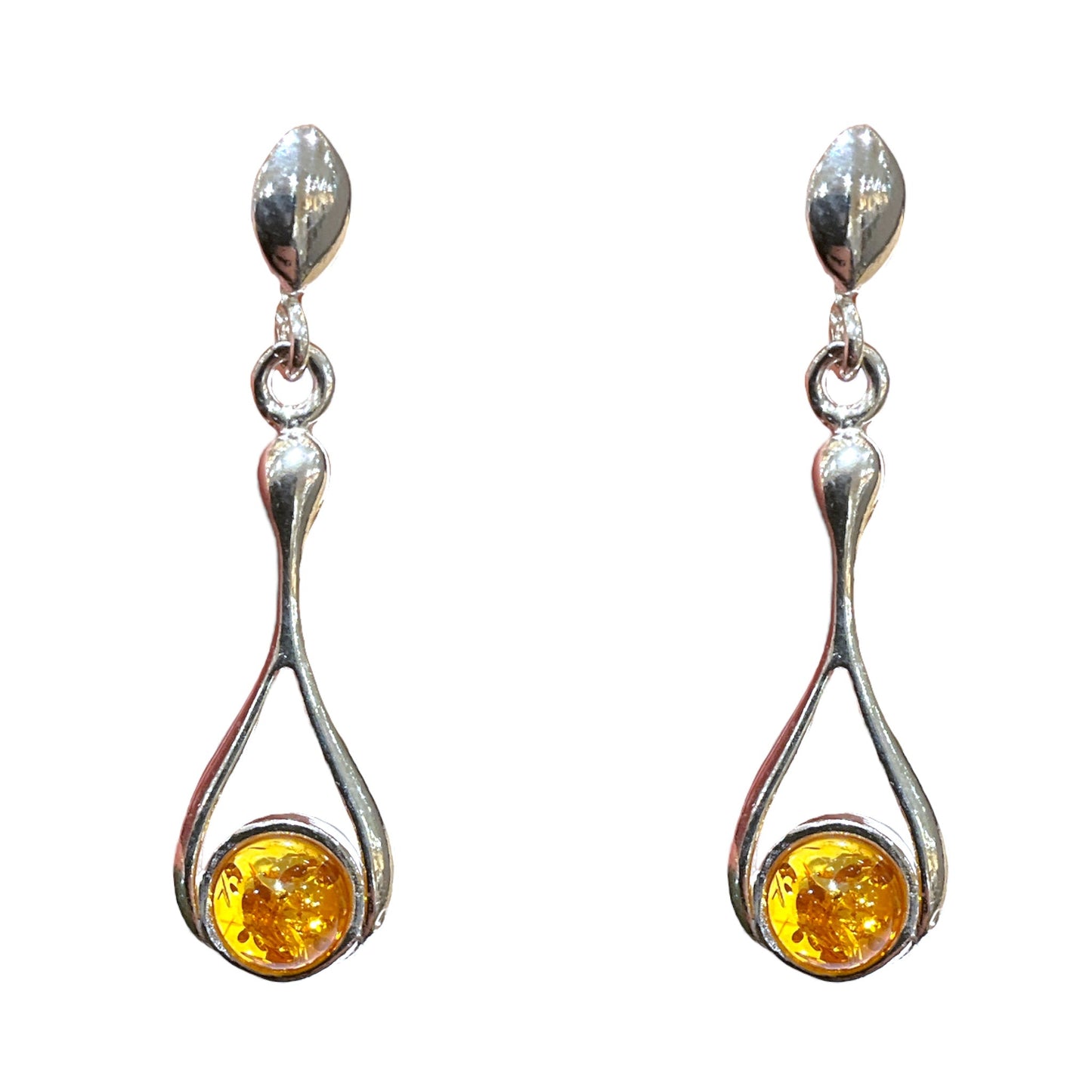 Boucle d'oreille en ambre & Argent 925 - Foliesbijoux