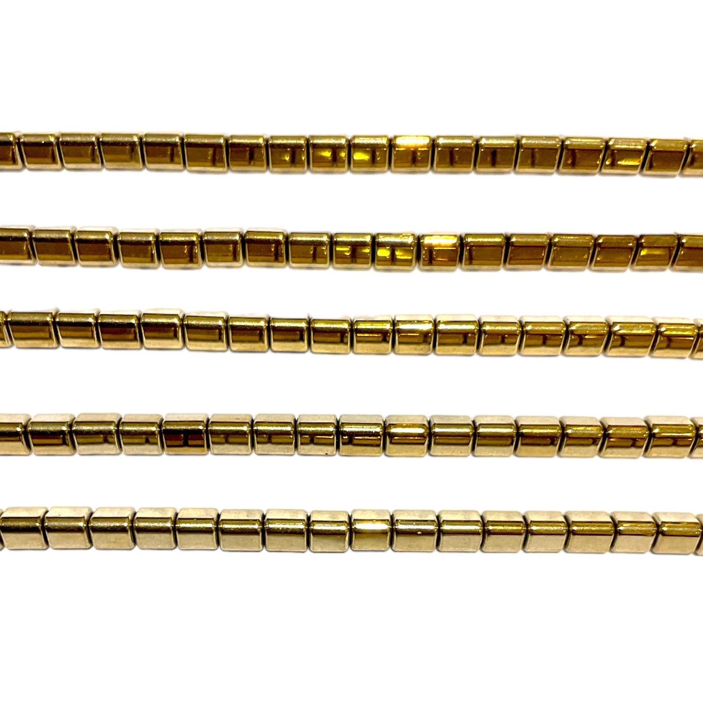 Fil de perle Hématite electroplaquée dorée/bronze HED-50 - Foliesbijoux