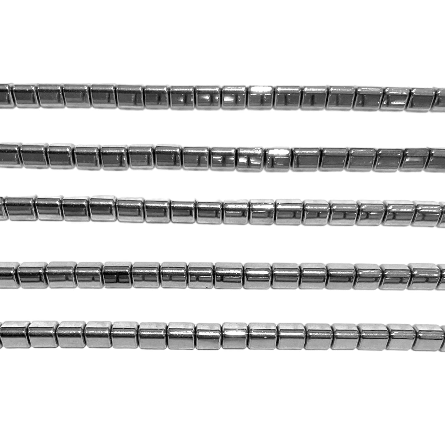 Fil de perle Hématite electroplaquée argentée claire HEA-50 - Foliesbijoux